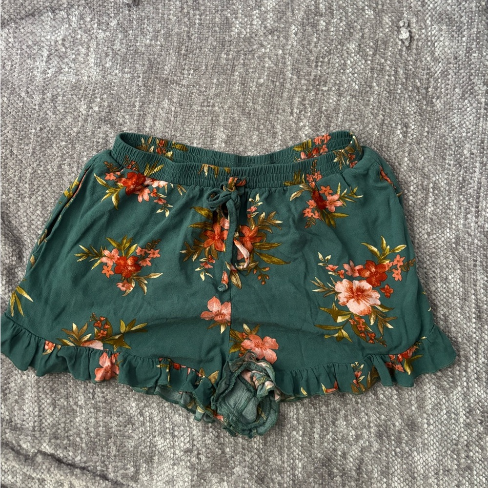 American Eagle Floral Green Women's Shorts